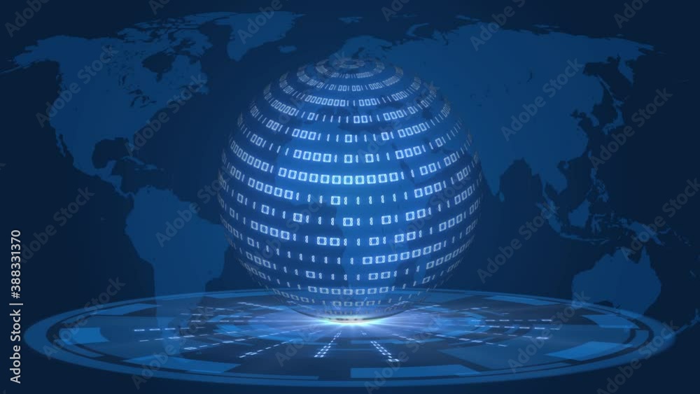 Poster abstract data flow movement - digital futuristic technology concept - sphere of permanently changing