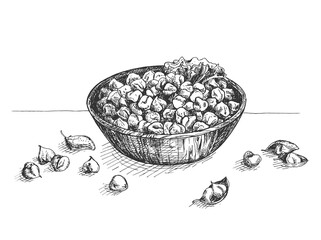 illustration of chickpeas bowl
