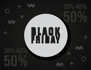 black friday sale banner with lettering in circular frame