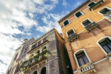 low angle venice street view