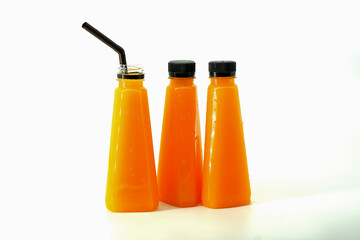 Orange juice on a white background