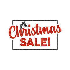 Christmas sale lettering and typography elements. Holiday Online shopping type quote. Stock illustration isolated on white background. Color design