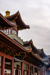 Chinese temple architecture, retro turret building complex