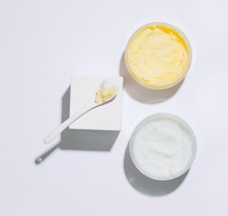 Scrub on a white background. View from above