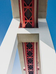 Puente 25 de Abril de Lisboa visto desde abajo