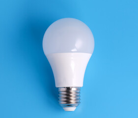 white lightbulb on blue