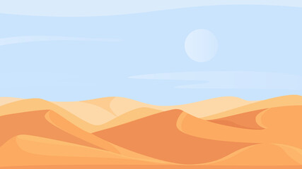 Fototapeta na wymiar Egyptian classic sand desert landscape vector illustration