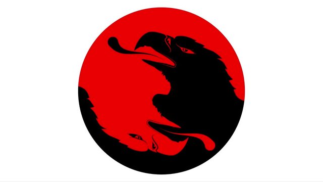 red & black eagle head double up & down