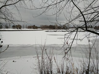 Fototapeta premium river in winter