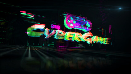 Cyber game futuristic cyberpunk style