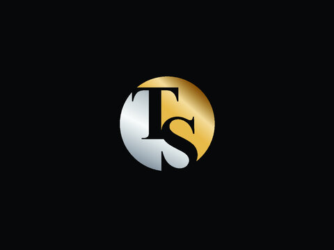 TS circle Shape Letter logo Design.