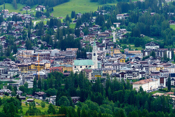 Fototapeta na wymiar View of Cortina d Ampezzo, Dolomites, Italy