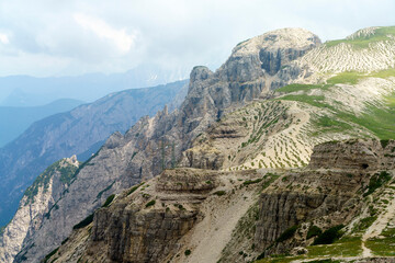 The road to Tre Cime di Lavaredo, Dolomites, at summer
