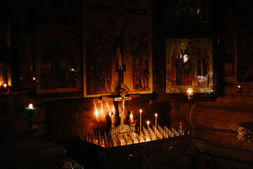 Parts of  interior the Church. icons and god.