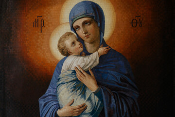 Parts of  interior the Church. icons and god.