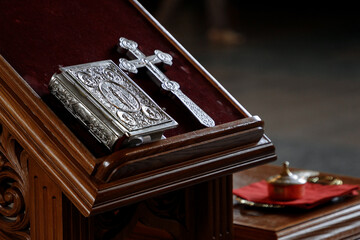 Parts of  interior the Church. icons and god.