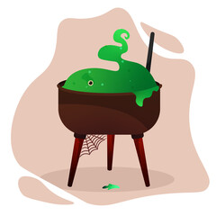 Magic potion in witch pot
