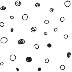 Dots seamless pattern. Hand drawn circles background texture.