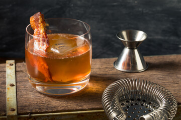Boozy Maple Bacon Old Fashioned Cocktail