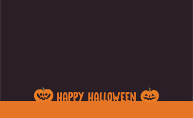 Obraz premium Happy Halloween banner with carved pumpkin illustration.