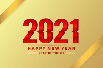 2021 happy Chinese new year logo text design Premium Vector