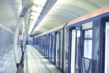 Obraz premium wagon train subway movement, transportation concept abstract background without people