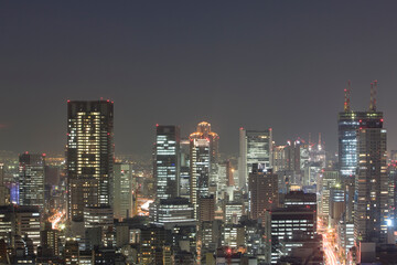 大阪の街並、北区方面の夜景