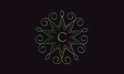 Exquisite vector monogram for design template. Elegant element for logo design, letter C. Business sign, invitation, label, restaurant