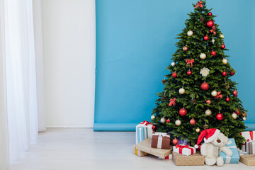 Christmas tree pine with gift decor for new year