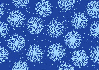 Fototapeta na wymiar Winter pattern with snowflakes.
