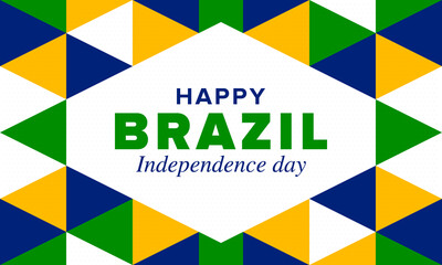 Brazil Independence Day. Happy national holiday. Freedom day. Celebrate annual in September 7. Brazil flag. Patriotic brazilian design. Poster, card, banner, template, background. Vector illustration