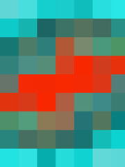 Green orange abstract background with squares