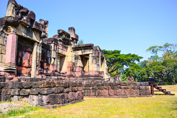 Naklejka premium Phimai Historical Park It is an ancient stone castle. Located in Phimai District Nakhon Ratchasima Province.