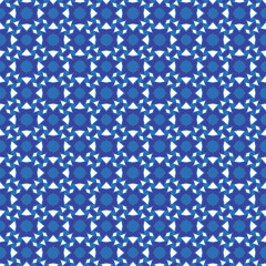 Vector seamless pattern texture background with geometric shapes, colored in blue, white colors.