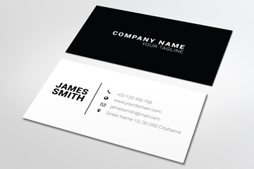 Minimalist professional business card, black and white