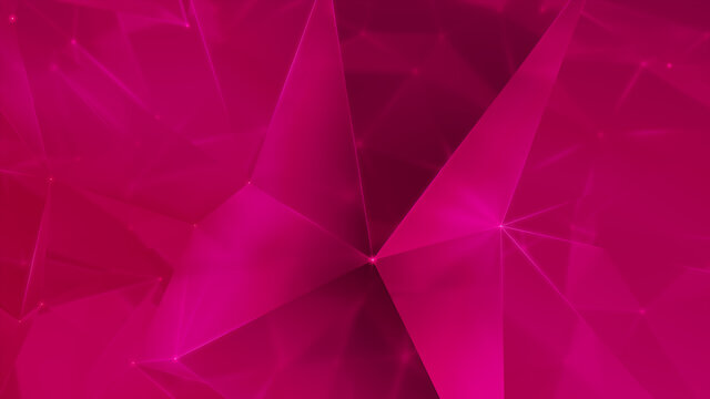 Futuristic, High Tech, hot pink background, with network lines conveying a connectivity concept. 3D render