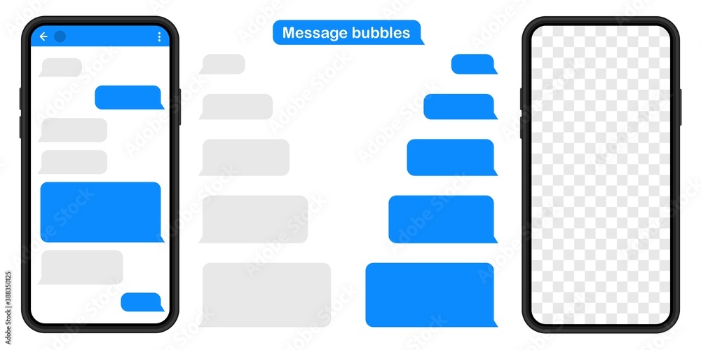 Poster message bubbles. smartphone chatting sms template bubbles. social media design concept.sms template 