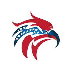 American eagle USA  flag logo vector