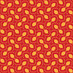 Vector seamless pattern texture background with geometric shapes, colored in red, yellow colors.