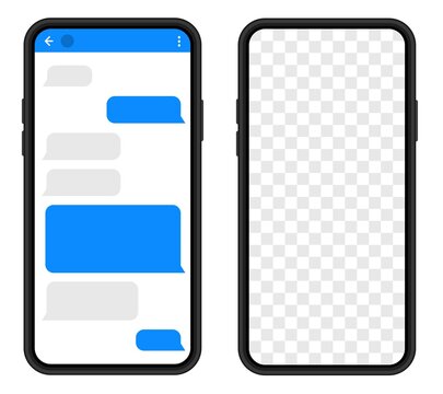 Message bubbles. SmartPhone chatting sms template bubbles. Social media design concept.Sms template bubbles for compose dialogues. Vector design template of message bubbles.Vector illustration.
