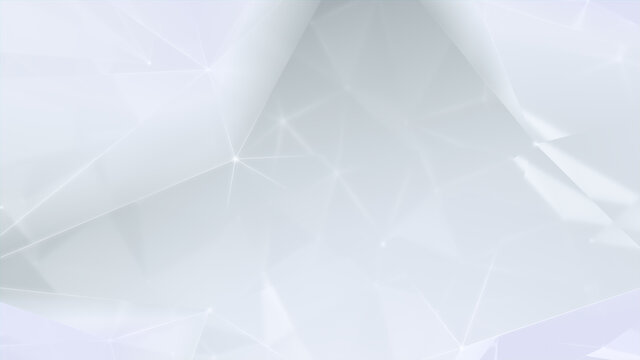 Futuristic, High Tech, white background, with network lines conveying a connectivity concept. 3D render