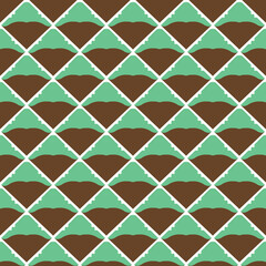 Vector seamless pattern texture background with geometric shapes, colored in green, brown, white colors.