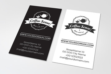 Elegant professional business card with a logo for cafe