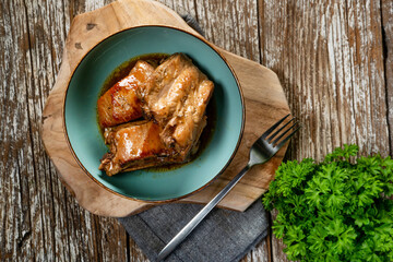 Braised pork ribs.
