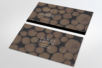 Professional business card for the carpenter, black and yellow