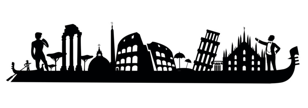 Italian silhouette Background . vector illustration