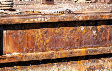 Rusty metal old industrial background, closeup viewr