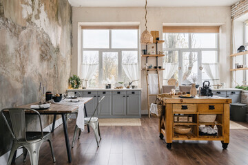 Cozy style kitchen in modern design apartment