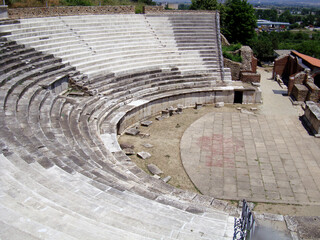The ruins of the Heraklea Lyncestis (Bitola) ancient city in the Republic of North Macedonia.