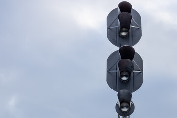 Traffic light to regulate railway traffic.
